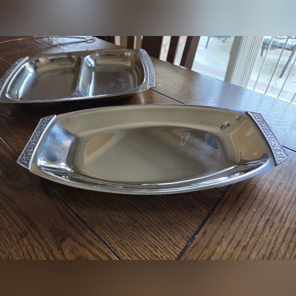 Mid Century Stanley Roberts Oblong Stainless Steel Serving Platter